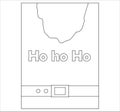 Illustration of a frame with a Santa belt and Ho ho Ho text isolated on a white background