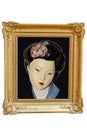 Illustration of framed geisha portrait