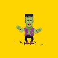 Illustration Frankensteins monster character for halloween in a flat style Royalty Free Stock Photo