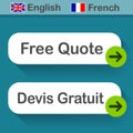 Free quote button with french translation