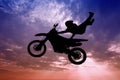 Freestyle motorcross at sunset