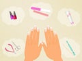 Illustration of French manicure