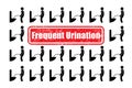 Illustration about frequent urination.