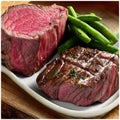 Illustration of a fresh beef steak with butter