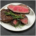 Illustration of a fresh beef steak with butter