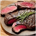 Illustration of a fresh beef steak with butter