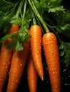 Fresh carrots ready to eat or mix in a salad