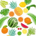 Fresh fruits background