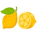 illustration of fresh lemon fruit white on background Royalty Free Stock Photo