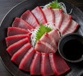 illustration - a fresh tuna sashimi platter Royalty Free Stock Photo