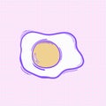 Illustration fried egg on background