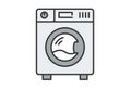 Illustration of a front-loading washing machine in a minimalist style. Features include a circular Royalty Free Stock Photo