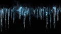 Frozen Icicles Frame Isolated Black Background Illustration