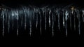 Frozen Icicles Frame Isolated Black Background Illustration