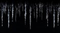 Frozen Icicles Frame Isolated Black Background Illustration