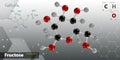 Illustration of Fructose Molecule isolated gray background