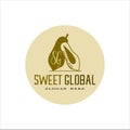 Fruit logo, sweet global with papaya