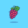 Illustration fruit red grapes, the cute illustration used for web, for infographic, icon web or mobile app, presentation icon, etc