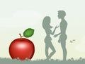 The fruit of sin and Adam and Eve Royalty Free Stock Photo