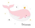 Cute princess whale Royalty Free Stock Photo