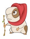 Illustration of a Funny Brown Guinea Pig. Cartoon Character