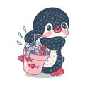 Funny cartoon penguin