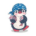 Funny cartoon penguin