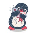 Funny cartoon penguin