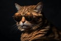 Funny cat portrait in sunglasses high quality, animals, pets Royalty Free Stock Photo