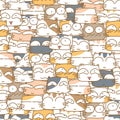 Funny cats seamless pattern background Royalty Free Stock Photo