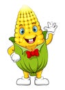 Funny corn cartoon character