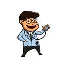 Funny doctor senior man