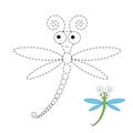 Illustration of funny dragonfly for toddlers