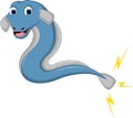 Funny Electric eel cartoon smile for you design Royalty Free Stock Photo