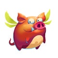 Illustration: Funny Flying Pig. Royalty Free Stock Photo