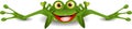 Funny frog is on his stomach Royalty Free Stock Photo