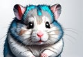 Funny hamster on a gray background