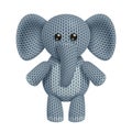 Illustration of a funny knitted elephant toy Royalty Free Stock Photo