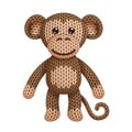 Illustration of a funny knitted monkey toy