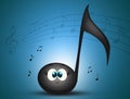 Funny musical note cartoon