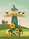 Illustration of funny scarecrow