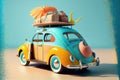 illustration of a funny travelling car Royalty Free Stock Photo