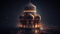 future and hi tech mosque created with Generative AI Technology