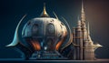 future and hi tech mosque created with Generative AI Technology