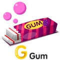 Illustration of g font with gum Royalty Free Stock Photo
