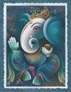 Illustration of Ganesha colorful beautiful rendering wallpaper background illustration.