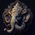 Illustration of a Ganesha Hindu God image AI Generative