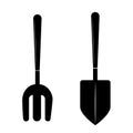 Illustration of garden tools. Vector in simple style.