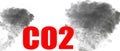 Illustration of a gaseous emissions of carbon dioxide CO2