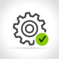 Gear with green check mark icon Royalty Free Stock Photo